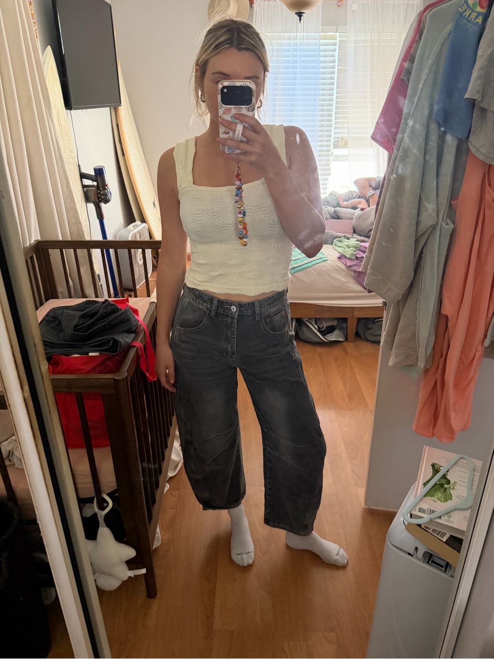 BLACK BARREL JEANS - Picture 2 of 14